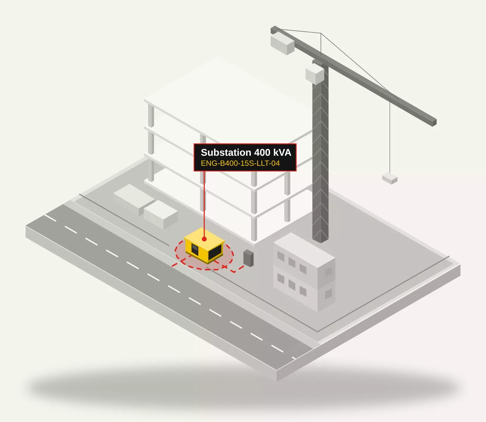 Modell: Transformatorstation für Baustellen Energeks 400 kVA, ENG-B400-15S-LLT-04